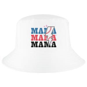 Retro Baseball Mama Lightning Softball Mom Mothers Day Cool Comfort Performance Bucket Hat