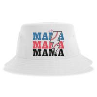 Retro Baseball Mama Lightning Softball Mom Mothers Day Sustainable Bucket Hat