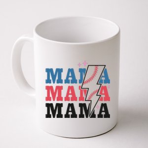 Retro Baseball Mama Lightning Softball Mom Mothers Day Coffee Mug