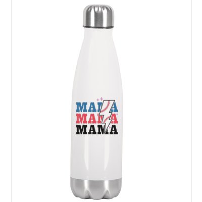 Retro Baseball Mama Lightning Softball Mom Mothers Day Stainless Steel Insulated Water Bottle