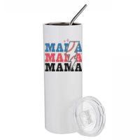 Retro Baseball Mama Lightning Softball Mom Mothers Day Stainless Steel Tumbler