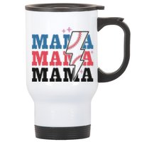 Retro Baseball Mama Lightning Softball Mom Mothers Day Stainless Steel Travel Mug