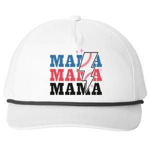 Retro Baseball Mama Lightning Softball Mom Mothers Day Snapback Five-Panel Rope Hat