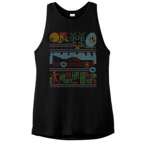 Retro Bat Mobile Gamer Nerdy Ugly Christmas Ladies PosiCharge Tri-Blend Wicking Tank