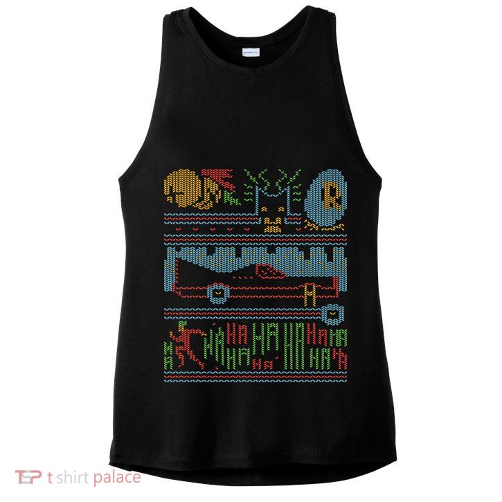 Retro Bat Mobile Gamer Nerdy Ugly Christmas Ladies PosiCharge Tri-Blend Wicking Tank