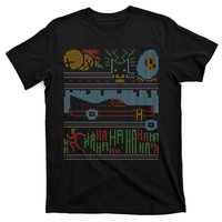 Retro Bat Mobile Gamer Nerdy Ugly Christmas T-Shirt