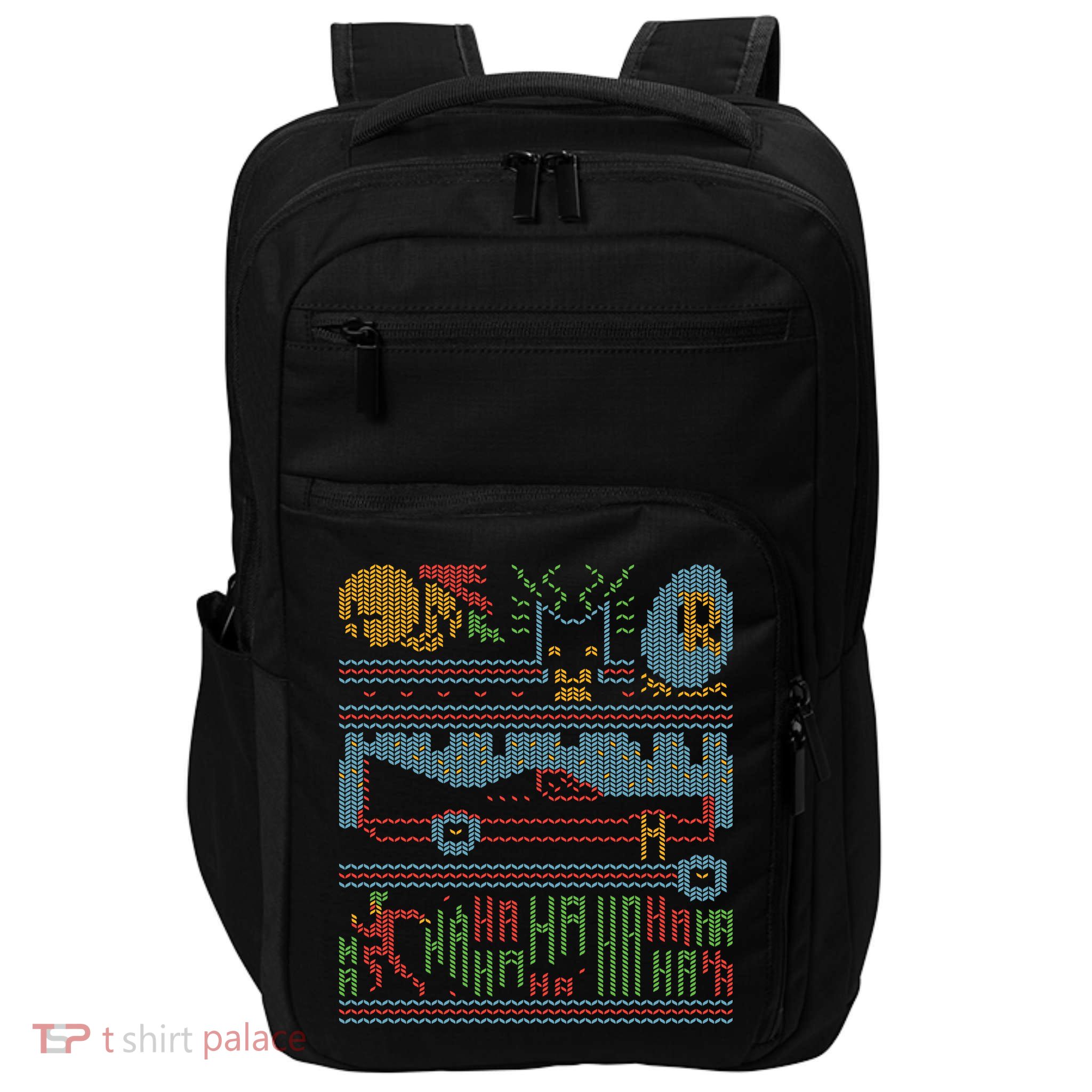 Retro Bat Mobile Gamer Nerdy Ugly Christmas Impact Tech Backpack