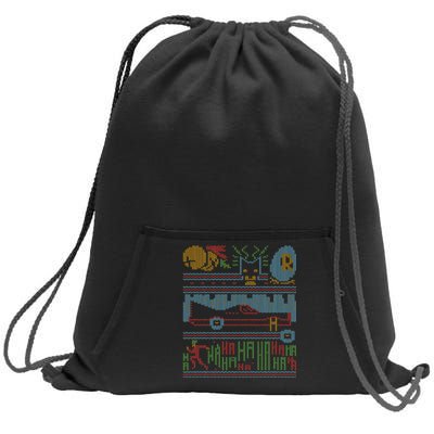 Retro Bat Mobile Gamer Nerdy Ugly Christmas Sweatshirt Cinch Pack Bag