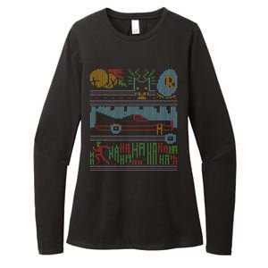 Retro Bat Mobile Gamer Nerdy Ugly Christmas Womens CVC Long Sleeve Shirt