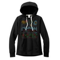 Retro Bat Mobile Gamer Nerdy Ugly Christmas Women's Fleece Hoodie