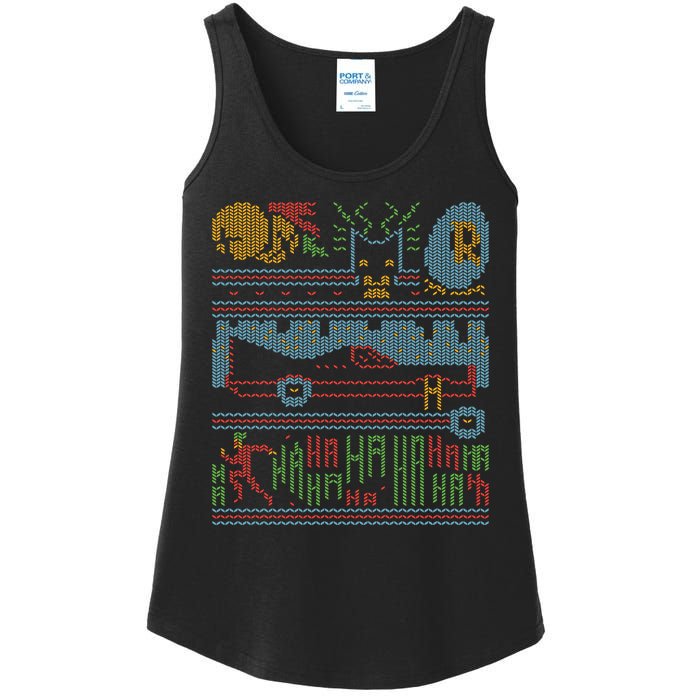 Retro Bat Mobile Gamer Nerdy Ugly Christmas Ladies Essential Tank