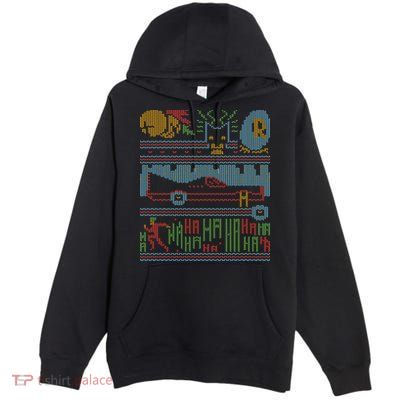 Retro Bat Mobile Gamer Nerdy Ugly Christmas Premium Pullover Hoodie