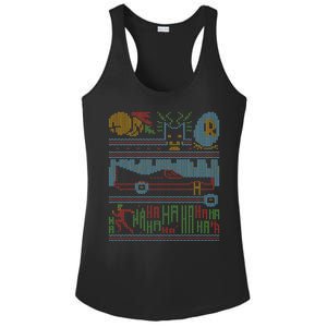 Retro Bat Mobile Gamer Nerdy Ugly Christmas Ladies PosiCharge Competitor Racerback Tank