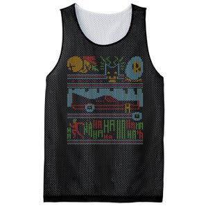 Retro Bat Mobile Gamer Nerdy Ugly Christmas Mesh Reversible Basketball Jersey Tank