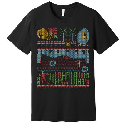 Retro Bat Mobile Gamer Nerdy Ugly Christmas Premium T-Shirt