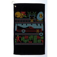 Retro Bat Mobile Gamer Nerdy Ugly Christmas Golf Towel