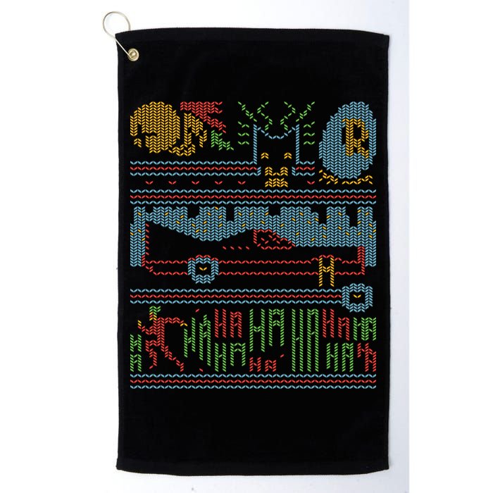 Retro Bat Mobile Gamer Nerdy Ugly Christmas Golf Towel