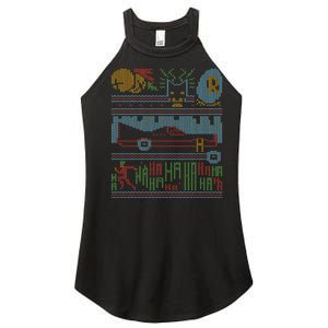 Retro Bat Mobile Gamer Nerdy Ugly Christmas Women's Perfect Tri Rocker Tank