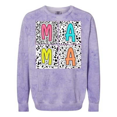 Retro Boho Mama Mother Colorblast Crewneck Sweatshirt