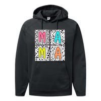 Retro Boho Mama Mother Performance Fleece Hoodie