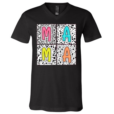 Retro Boho Mama Mother V-Neck T-Shirt