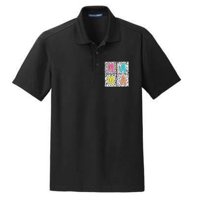 Retro Boho Mama Mother Dry Zone Grid Polo