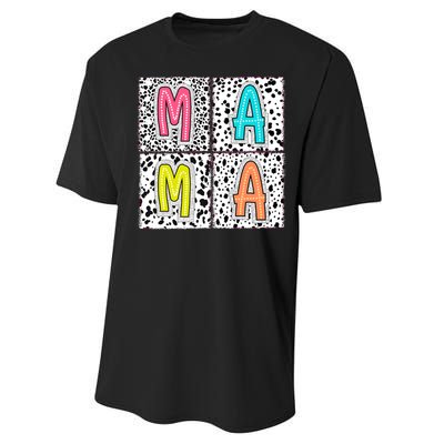 Retro Boho Mama Mother Performance Sprint T-Shirt