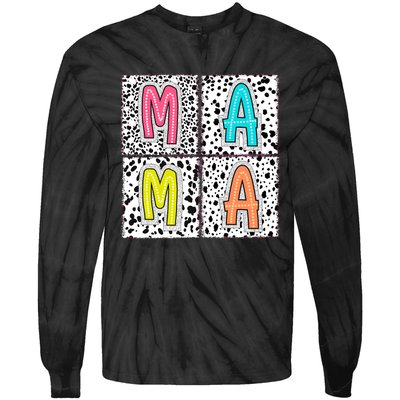 Retro Boho Mama Mother Tie-Dye Long Sleeve Shirt