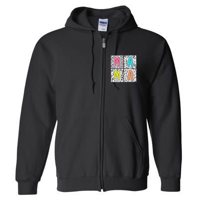 Retro Boho Mama Mother Full Zip Hoodie