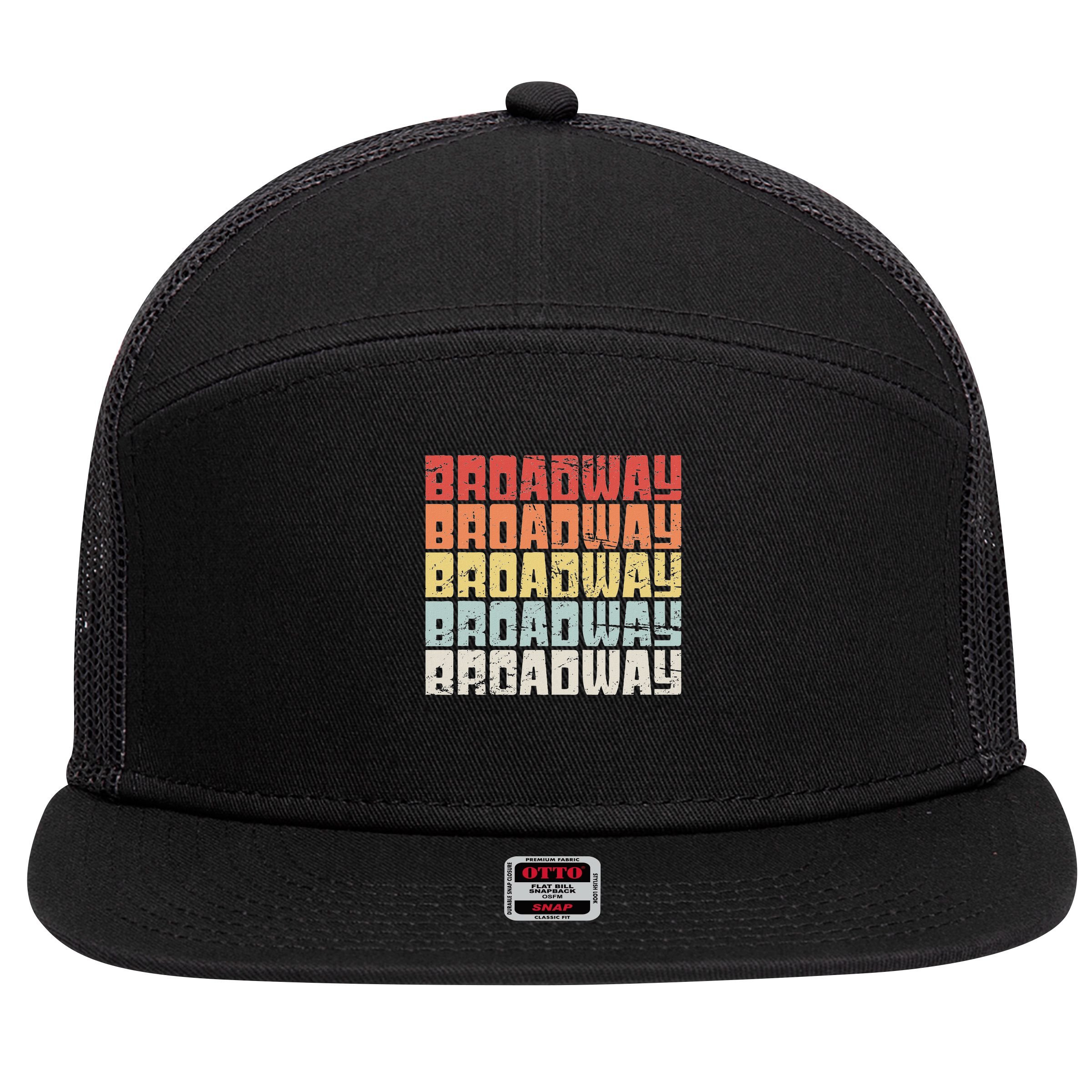 Retro Broadway Musical Theater 7 Panel Mesh Trucker Snapback Hat