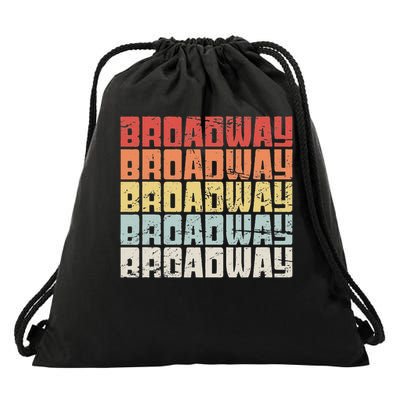 Retro Broadway Musical Theater Drawstring Bag