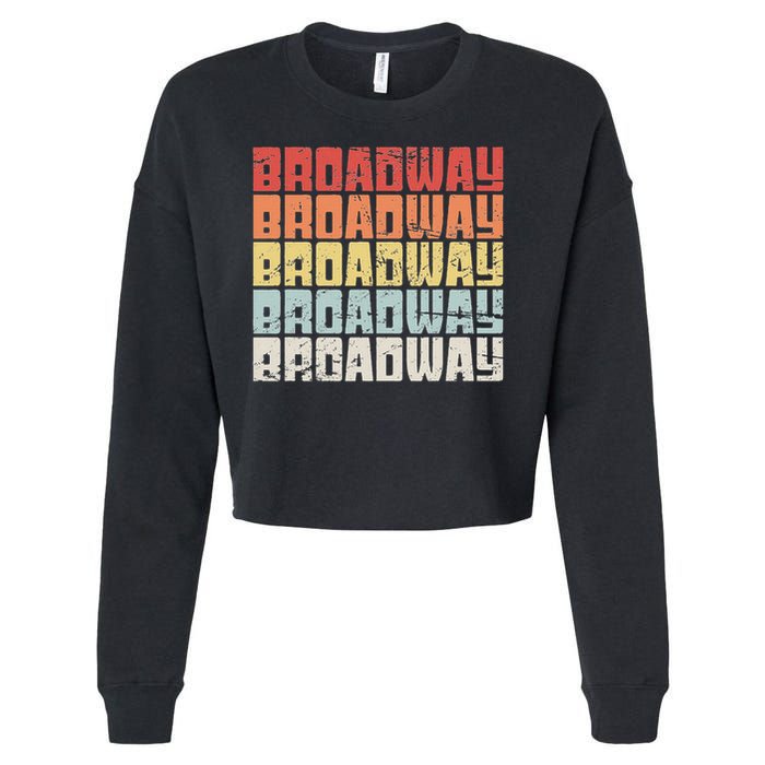 Retro Broadway Musical Theater Cropped Pullover Crew