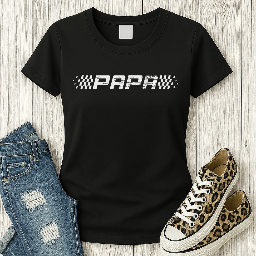 Racing Birthday Matching Family Race Car Pit Crew Papa Womens T-Shirt