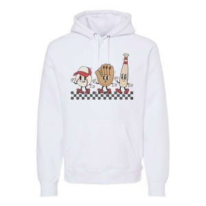 Retro Baseball Mama Game Day Sport Mom Mothers Day Premium Hoodie