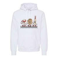 Retro Baseball Mama Game Day Sport Mom Mothers Day Premium Hoodie