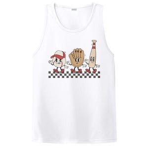 Retro Baseball Mama Game Day Sport Mom Mothers Day PosiCharge Competitor Tank