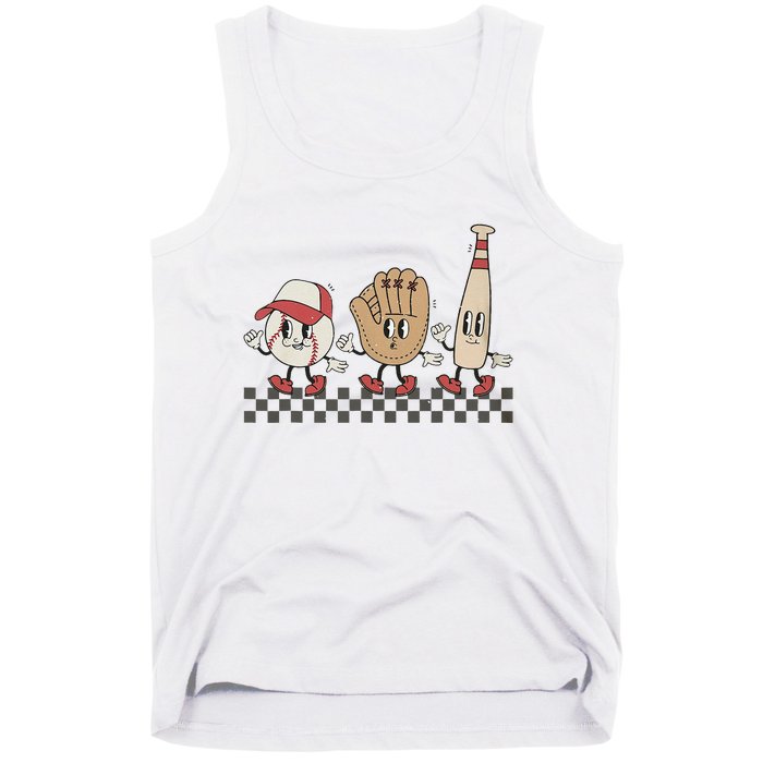 Retro Baseball Mama Game Day Sport Mom Mothers Day Tank Top