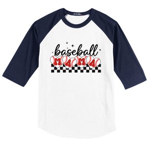 Retro Baseball Mama Sports Mom Baseball Sleeve Shirt