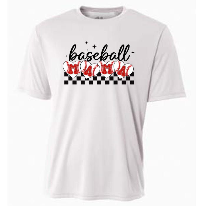 Retro Baseball Mama Sports Mom Cooling Performance Crew T-Shirt