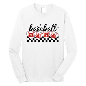 Retro Baseball Mama Sports Mom Long Sleeve Shirt