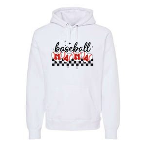 Retro Baseball Mama Sports Mom Premium Hoodie