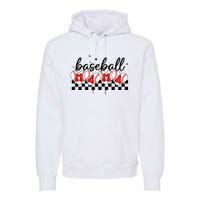 Retro Baseball Mama Sports Mom Premium Hoodie