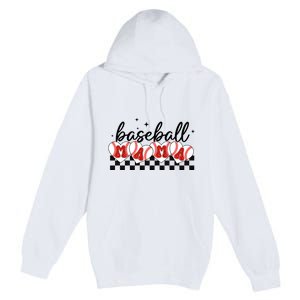 Retro Baseball Mama Sports Mom Premium Pullover Hoodie