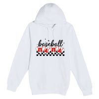 Retro Baseball Mama Sports Mom Premium Pullover Hoodie