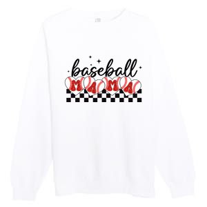 Retro Baseball Mama Sports Mom Premium Crewneck Sweatshirt