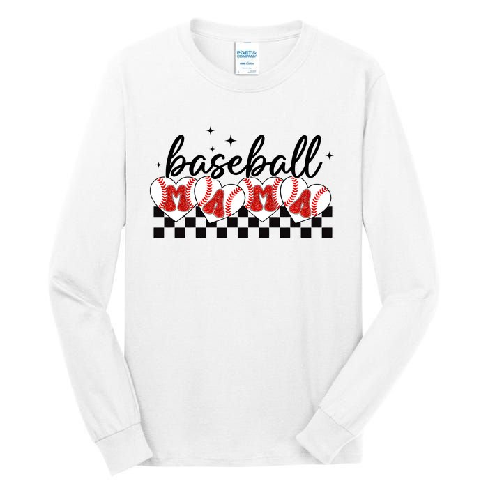 Retro Baseball Mama Sports Mom Tall Long Sleeve T-Shirt