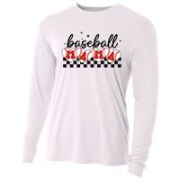 Retro Baseball Mama Sports Mom Cooling Performance Long Sleeve Crew