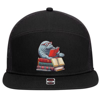 Reading Books Matching Bookworm Readers Librarian 7 Panel Mesh Trucker Snapback Hat
