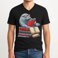Reading Books Matching Bookworm Readers Librarian V-Neck T-Shirt