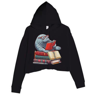 Reading Books Matching Bookworm Readers Librarian Crop Fleece Hoodie